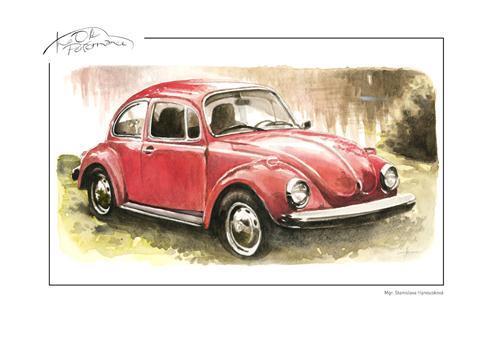 Červený Volkswagen Brouk